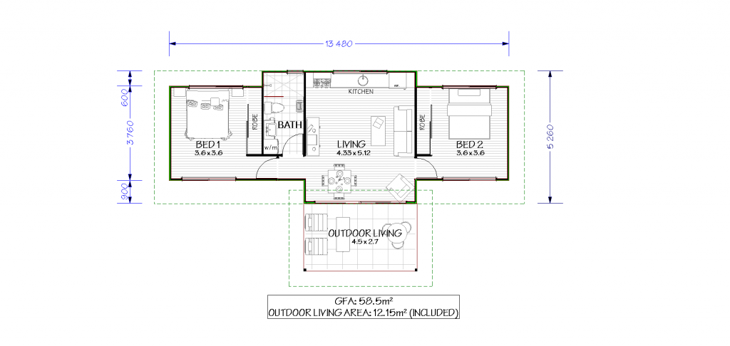 the pod2 floor plan