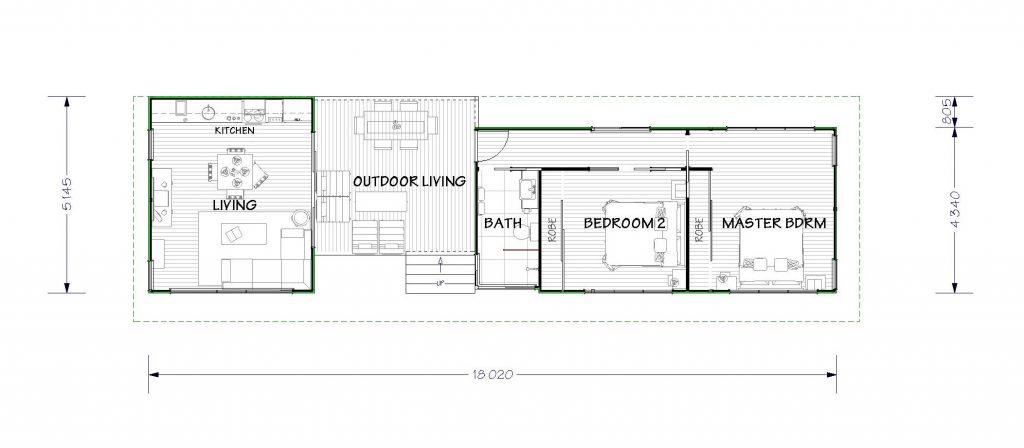 Floor Plan Beach Break 60m2